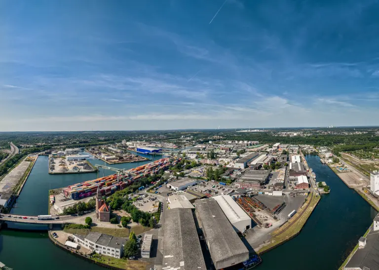 Dortmunder Hafen Drohnenanblick