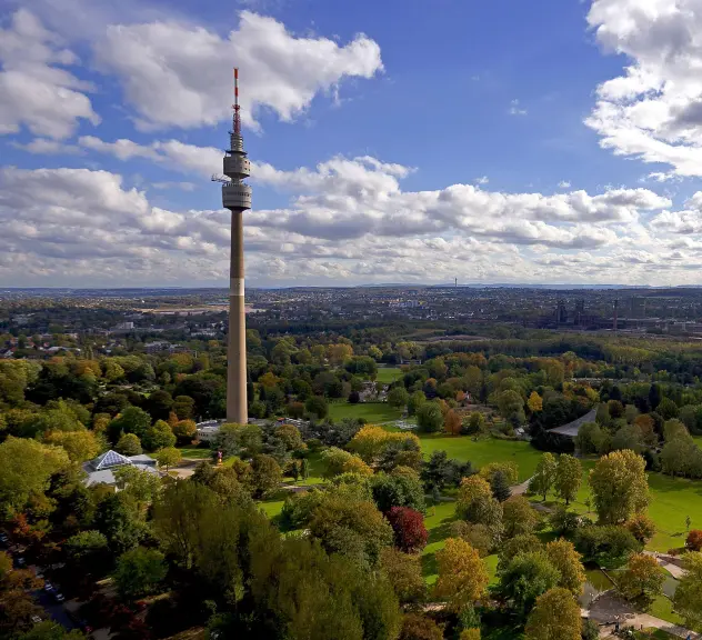 Westfalenpark von oben mit Florianturm