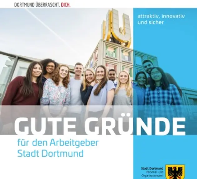 Titelseite der Broschüre: Gute Gründe für den Arbeitgeber Stadt Dortmund