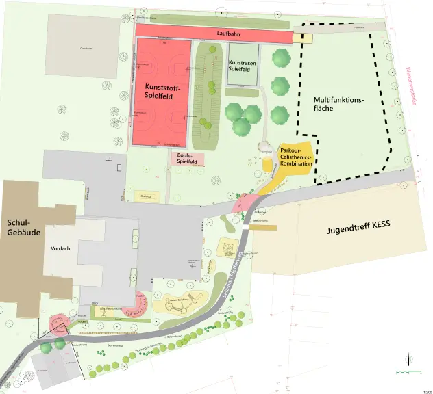 Plan des Geländes der Westhausen-Grundschule