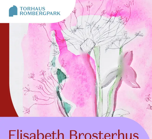 Rot-Flieder-Rosa Grafik zur Ausstellung von Elisabeth Brosterhus
