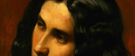 Detail eines Gemäldes von Anselm Feuerbach, Frauengesicht