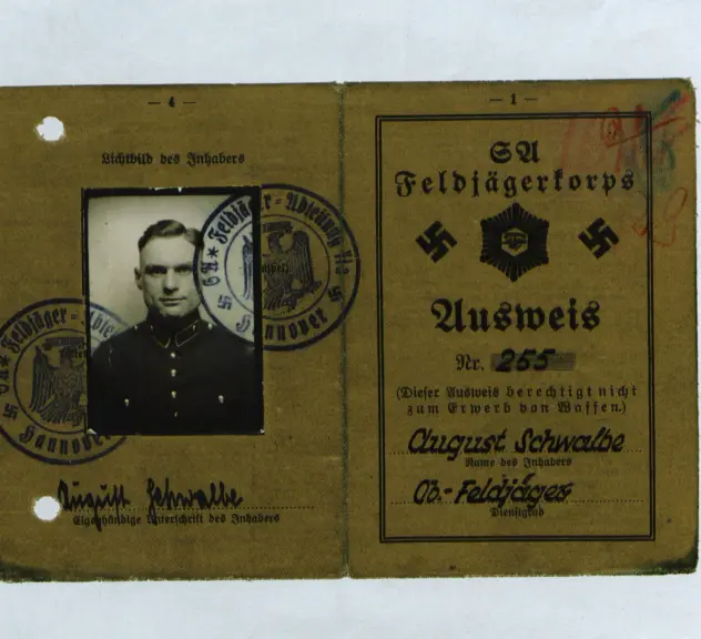 Ein SA-Dienstausweis von August Schwalbe