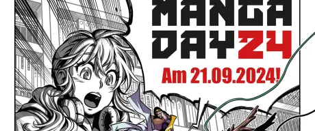 Das Poster zum Manga-Day 2024 zeigt verschiedene Manga-Zeichnungen und das Datum.