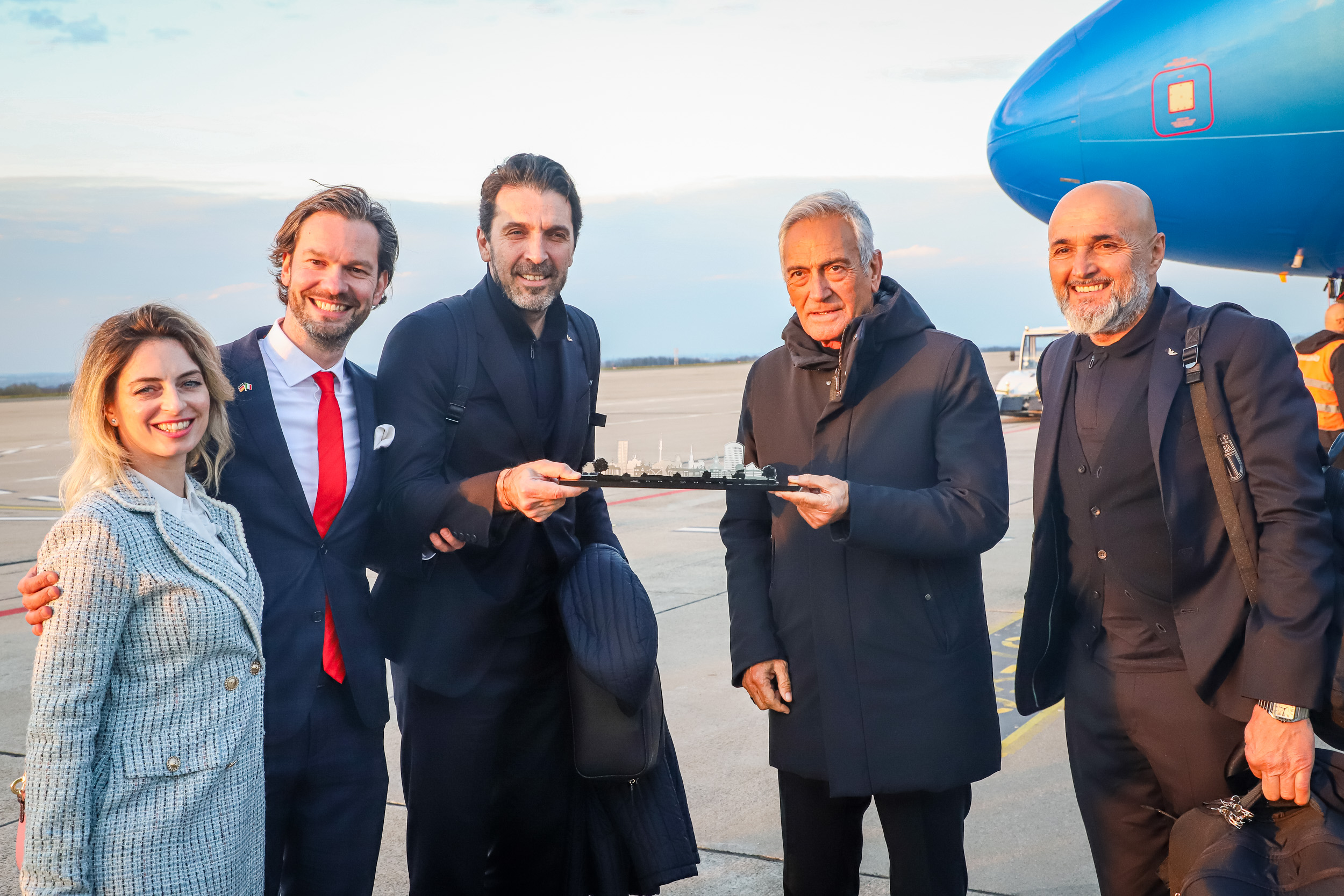 Ankunft der italienischen Nationalmannschaft am Airport Dortmund.